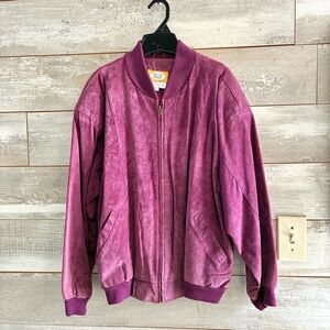Vintage Sierra Suede Split Suede Leather Bomber jacket